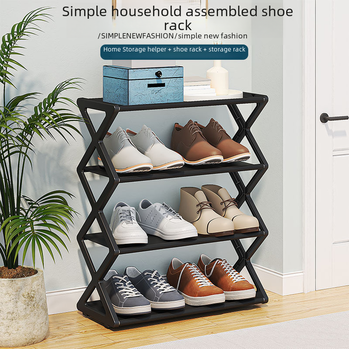 X-Type Double-Layer Shoe Organizer Rack