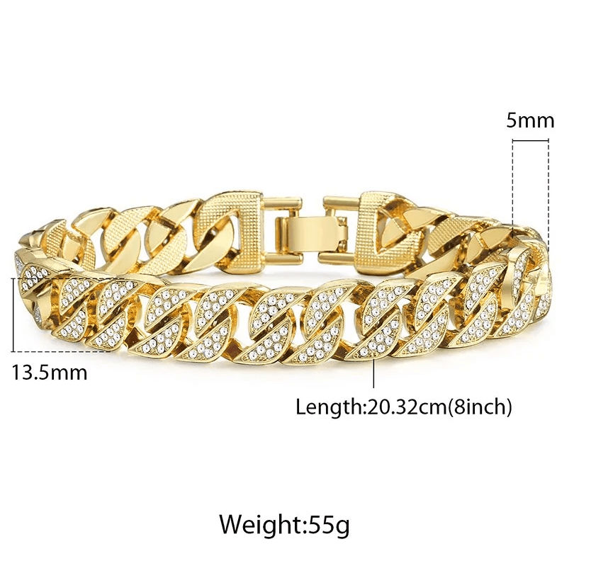 Pllakashop™ Miami Gold Curb Cuban Bracelet - Pllaka Shop#