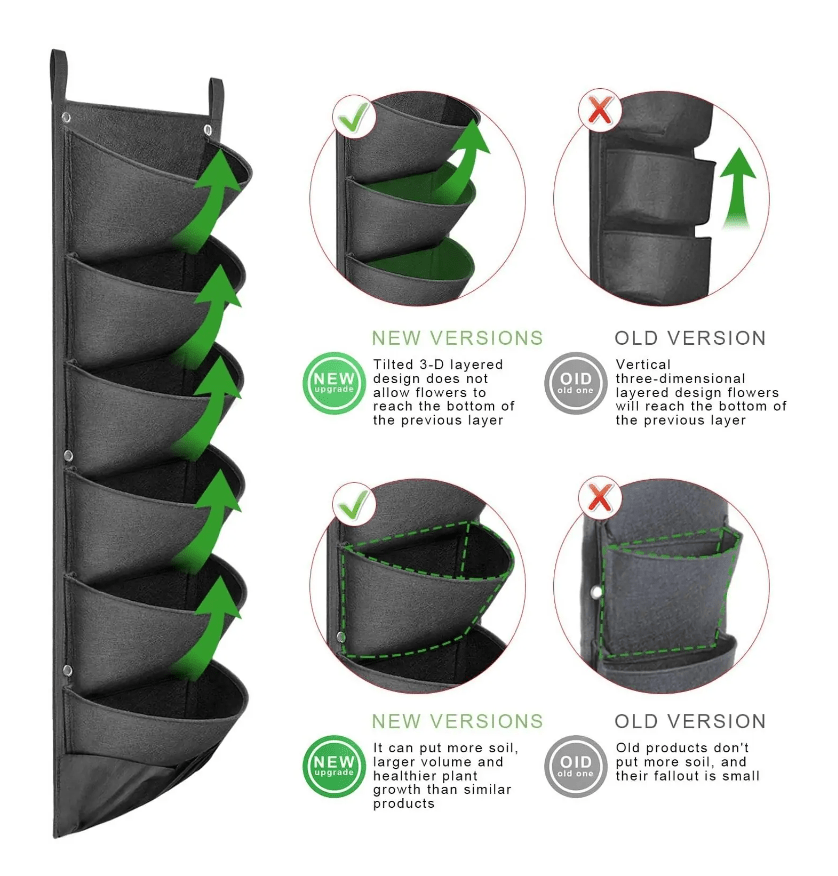 Pllakashop™ Vertical Hanging Garden Flower Pots - Pllaka Shop#